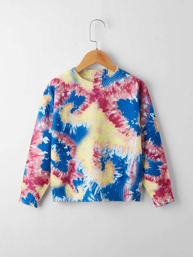  Tie Dye Long Sleeve Girls Sweaters 5334