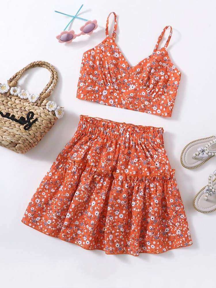  Sleeveless Boho Ditsy Floral Kids Clothing 630