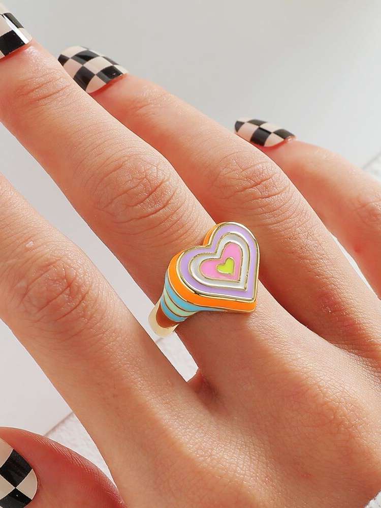 Multicolor Heart Jewelry 6763