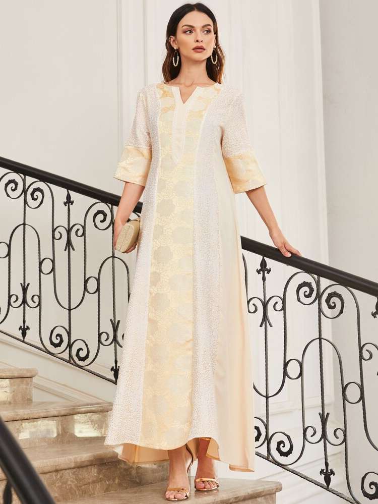  Asymmetrical Multicolor Kaftan  Jalabiya 5263