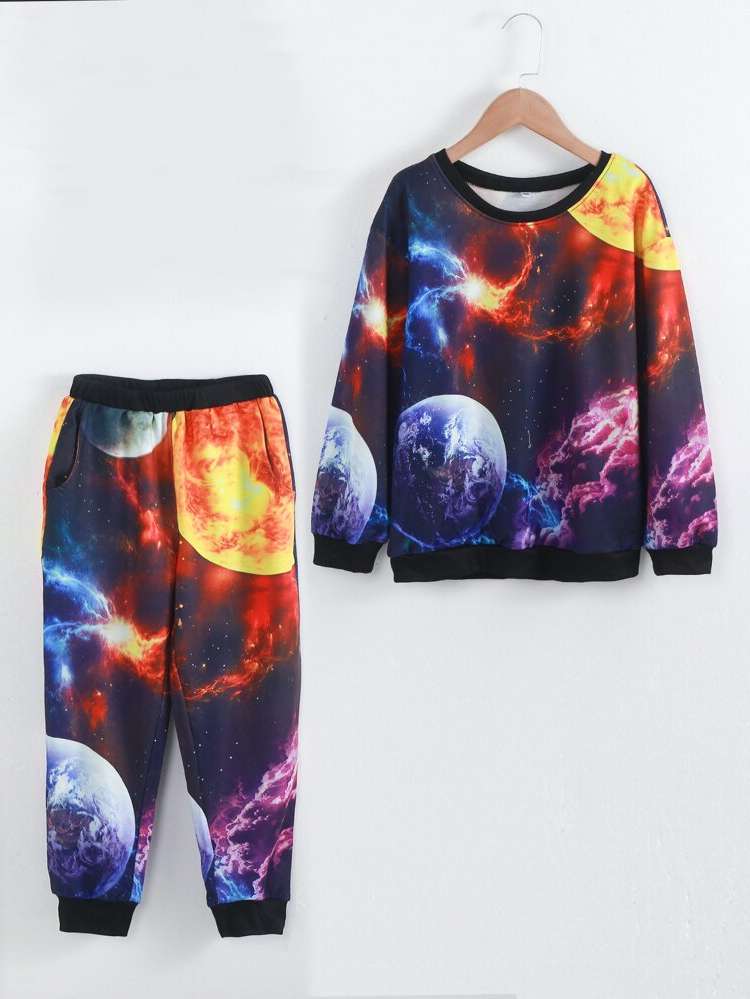 Galaxy Multicolor  Boys Two-piece Outfits 8310