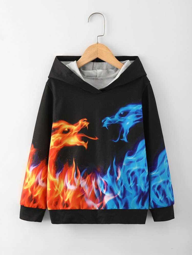  Hooded Fire Regular Fit Boys Sweatshirts 8674