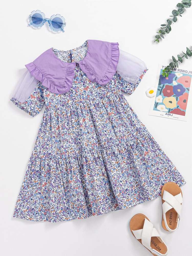 Ditsy Floral Short Loose Girls Clothing 969