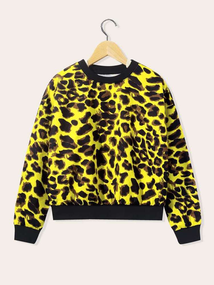  Multicolor Leopard Girls Sweatshirts 7073