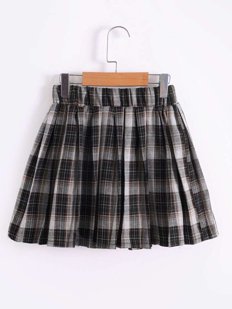 Pleated Multicolor Tartan Girls Clothing 6049