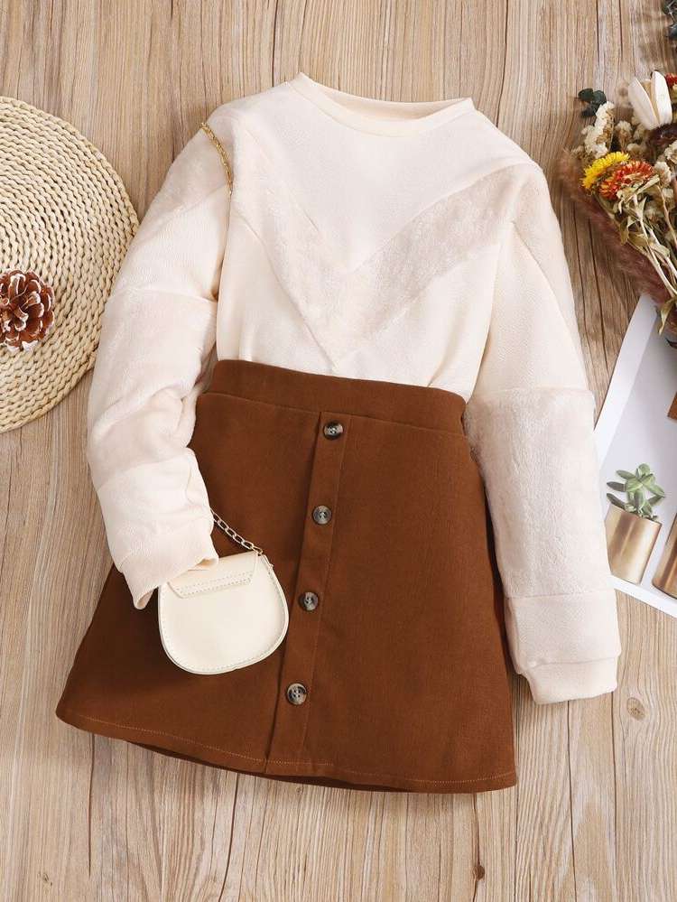 Long Sleeve Round Neck Girls Clothing 734