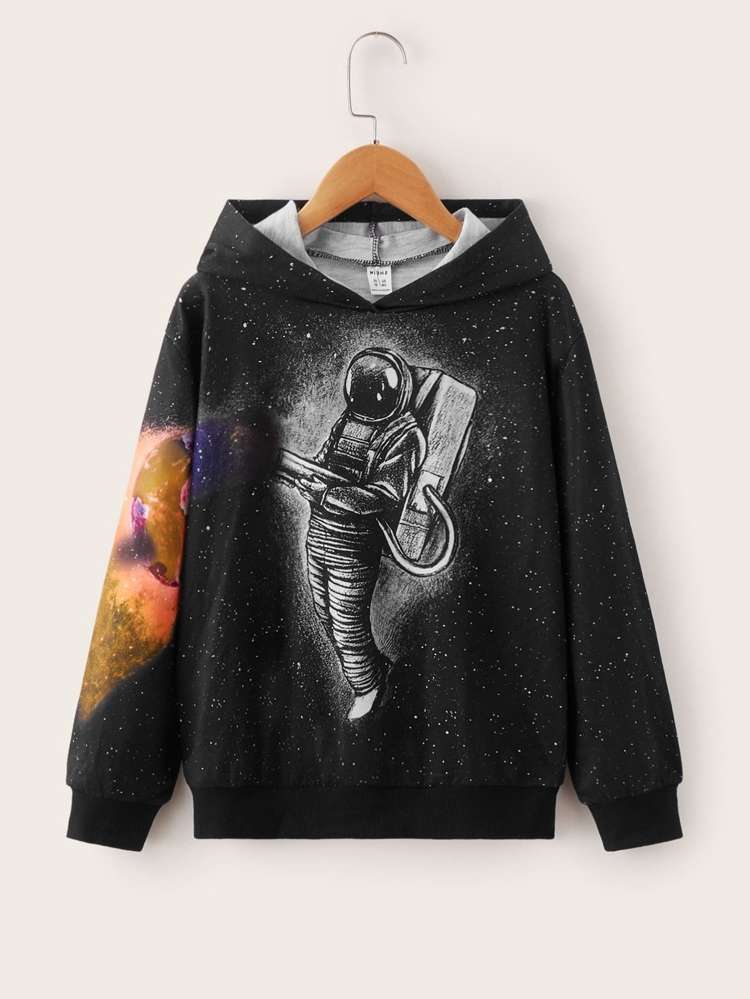 Hooded Figure Casual Long Sleeve Boys Sweatshirts 4382