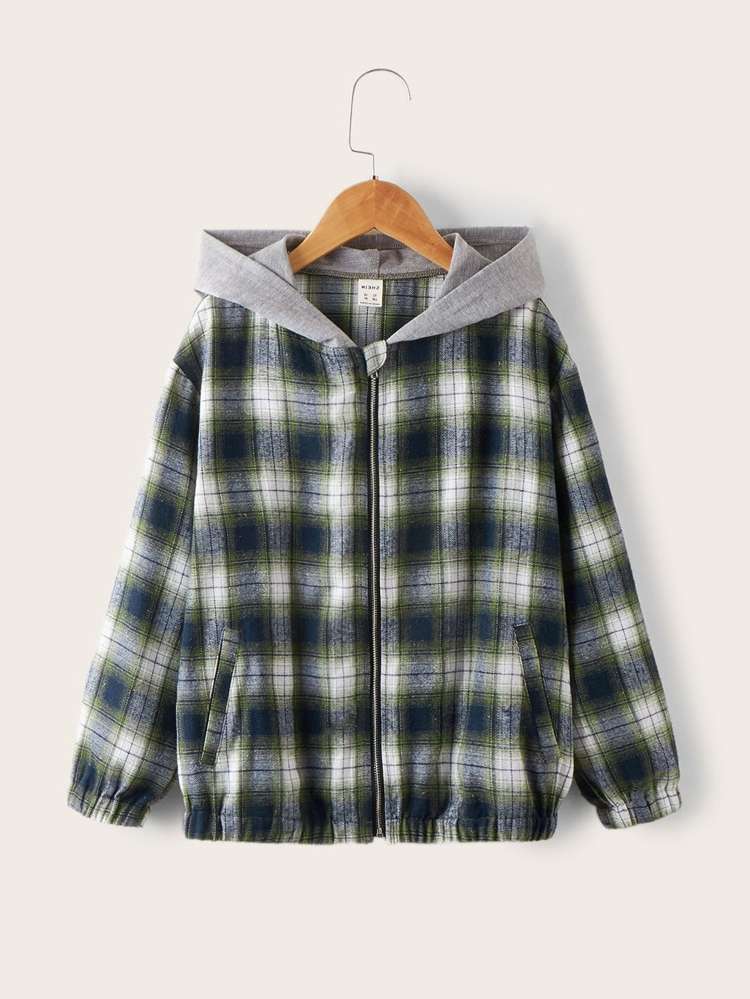 Pocket Regular Regular Fit Plaid Boys Outerwear 8597