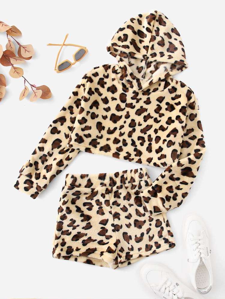 Long Sleeve Regular Fit Casual Leopard Girls Clothing 2453