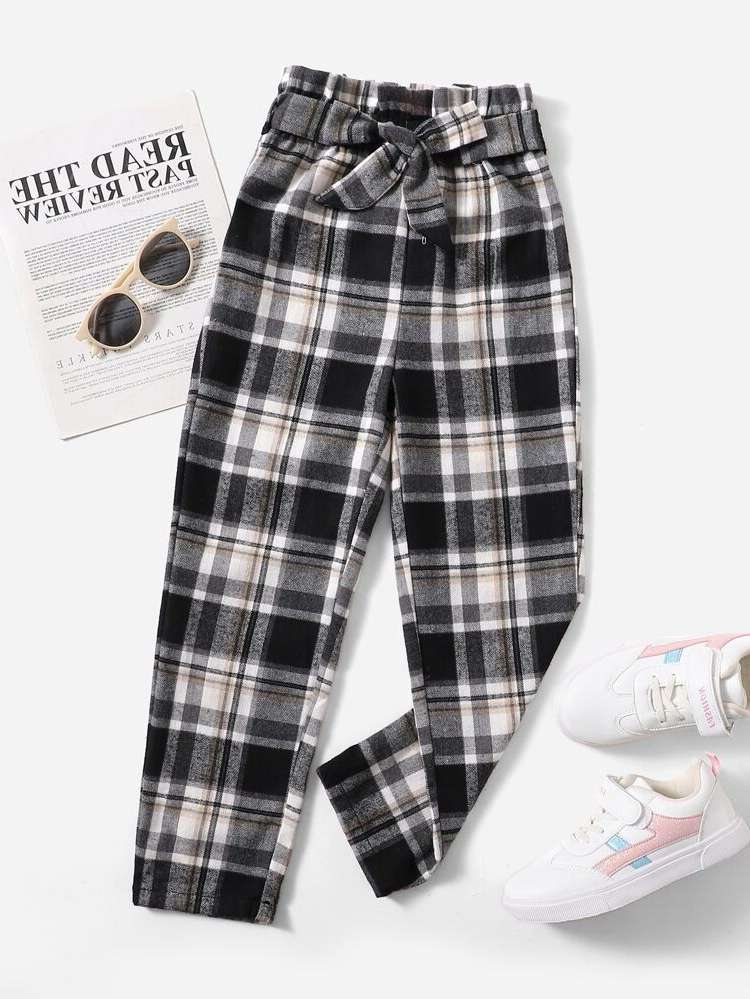 Plaid Cropped Preppy Girls Clothing 3787