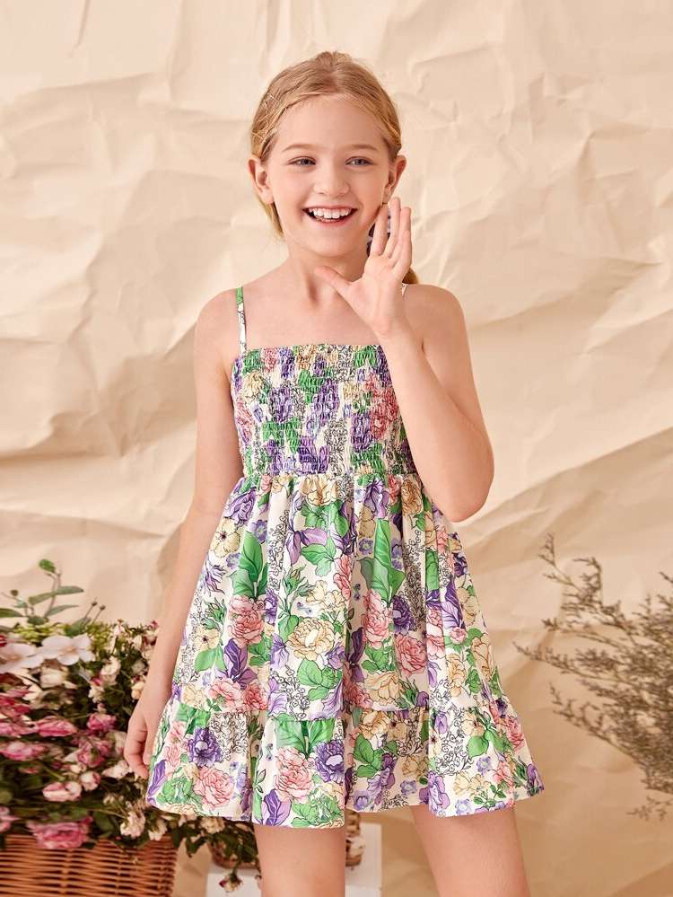 Sleeveless Spaghetti Strap Regular Fit Girls Dresses 744