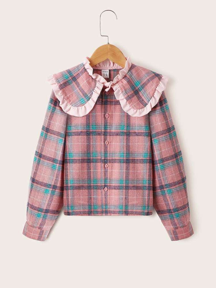 Tartan Regular Regular Fit Multicolor Girls Tops 302