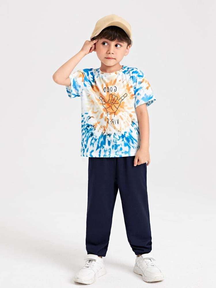  Round Neck Short Sleeve Toddler Boys Clothing 7483