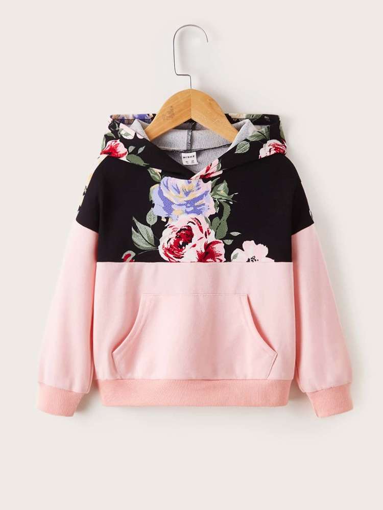 Regular Multicolor Floral Toddler Girl Sweatshirts 863