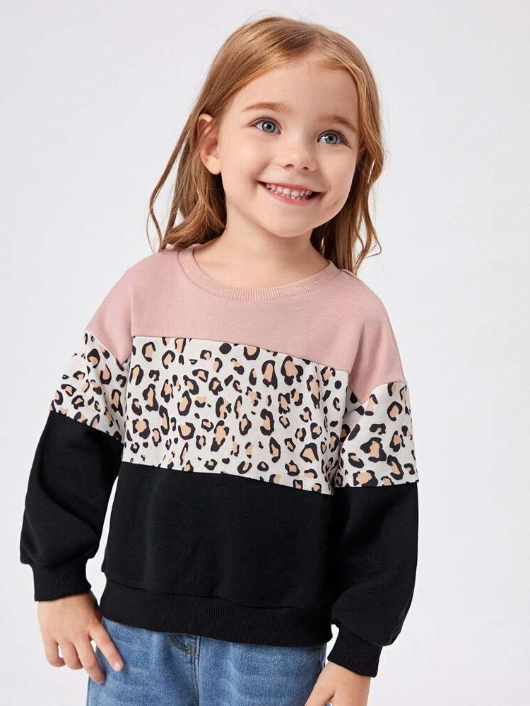  Round Neck Long Sleeve Toddler Girls Clothing 5016