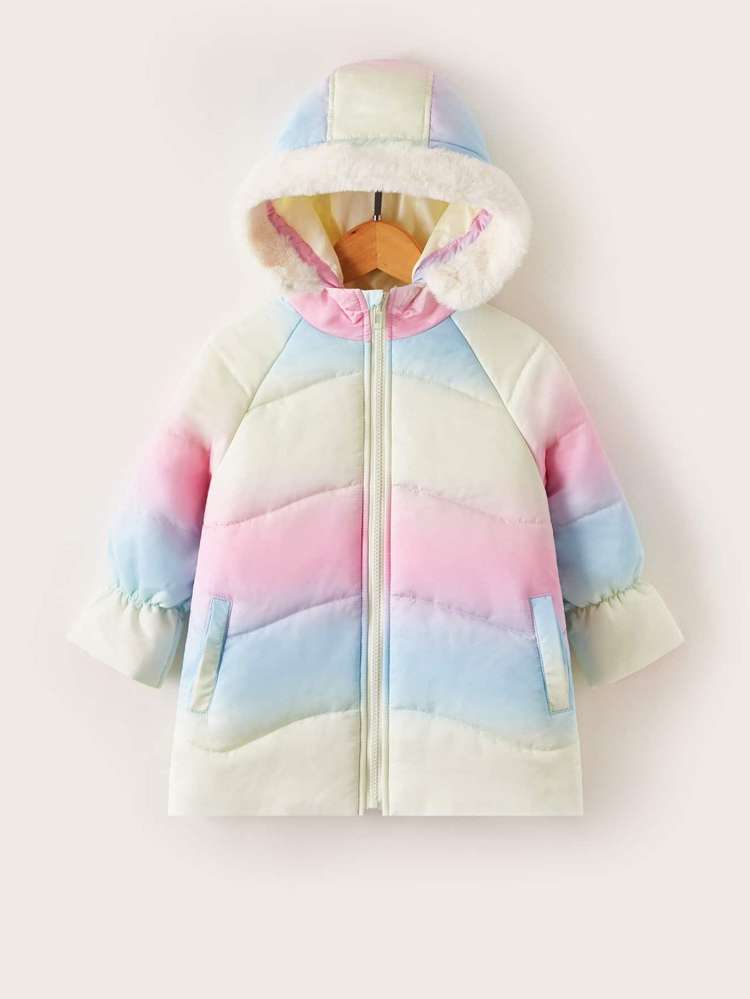 Ombre Short Multicolor Hooded Toddler Girls Clothing 2630