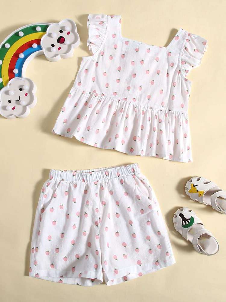 Multicolor Casual Square Neck Kids Clothing 2042