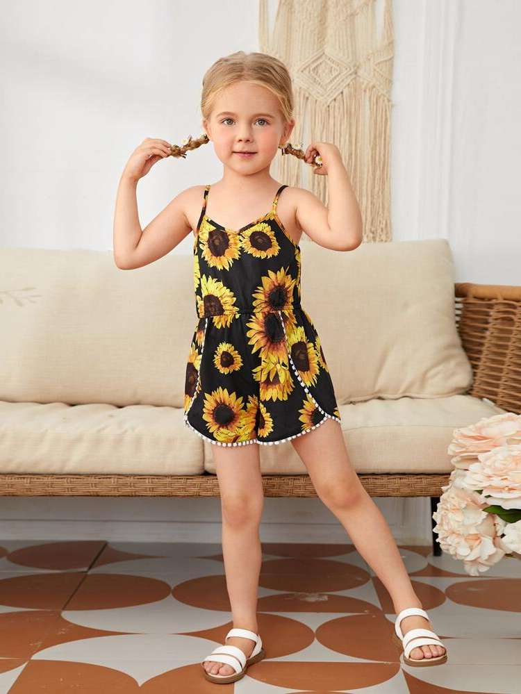 Sleeveless Floral Regular Fit Pocket Kids Clothing 4184