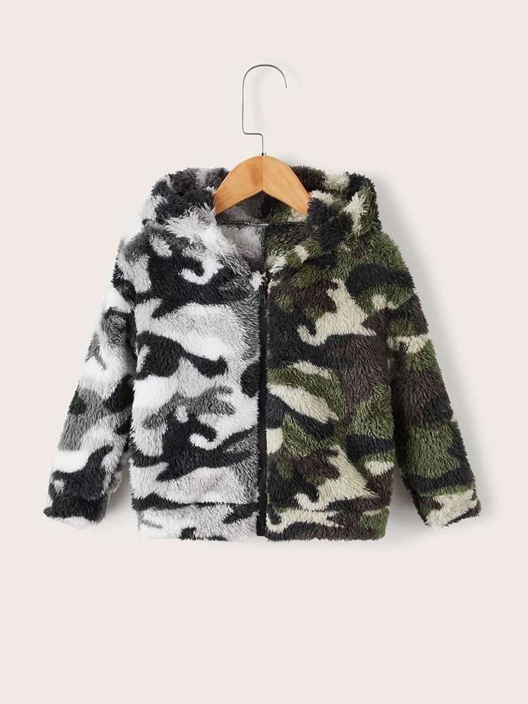 Casual Camo Zipper Long Sleeve Toddler Boys Outerwear 8923