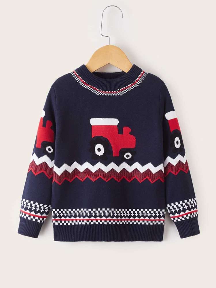 Casual Multicolor Regular Toddler Boys Knitwear 8268