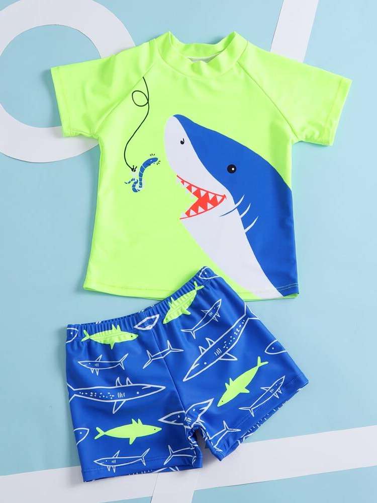 High Neck Cute Toddler Boy Swimwear 8933