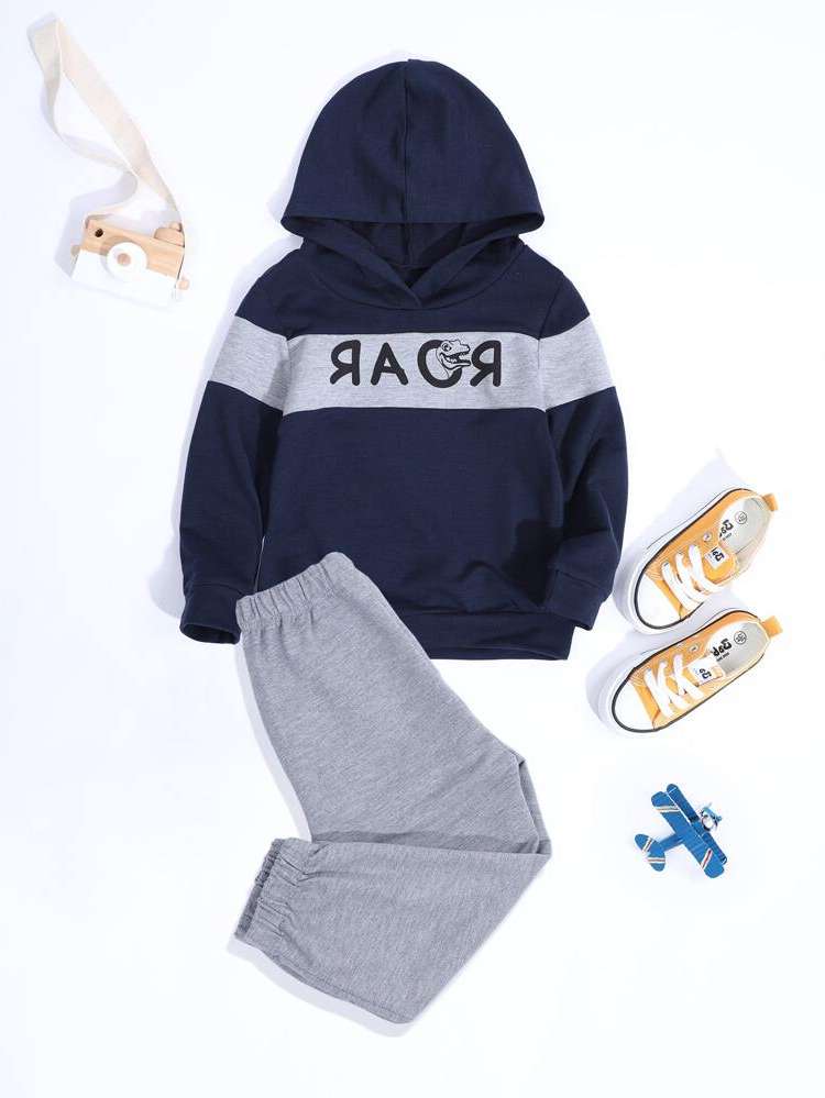 Hooded Long Sleeve Letter Kids Clothing 7733