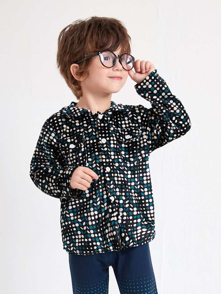 Long Sleeve Collar Multicolor Toddler Boys Outerwear 9830