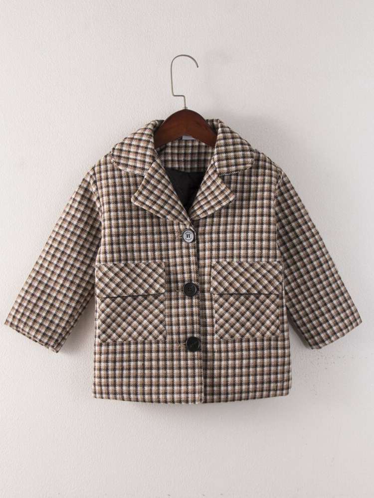  Regular Fit Plaid Pocket Toddler Boys Clothing 897