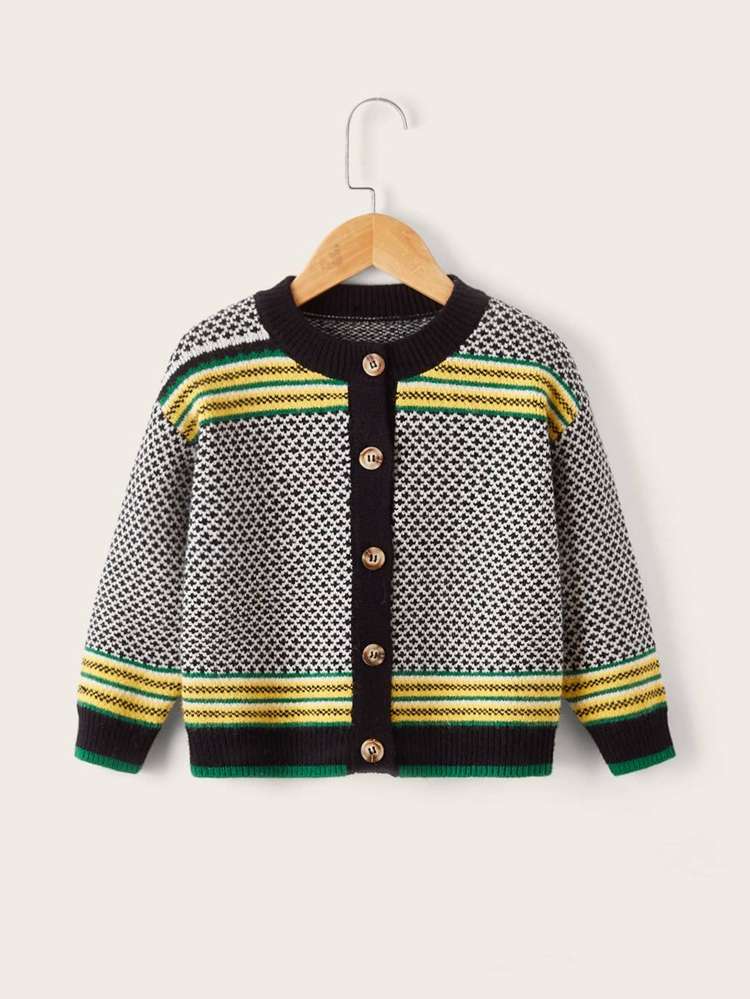  Striped Casual Round Neck Toddler Boys Clothing 161