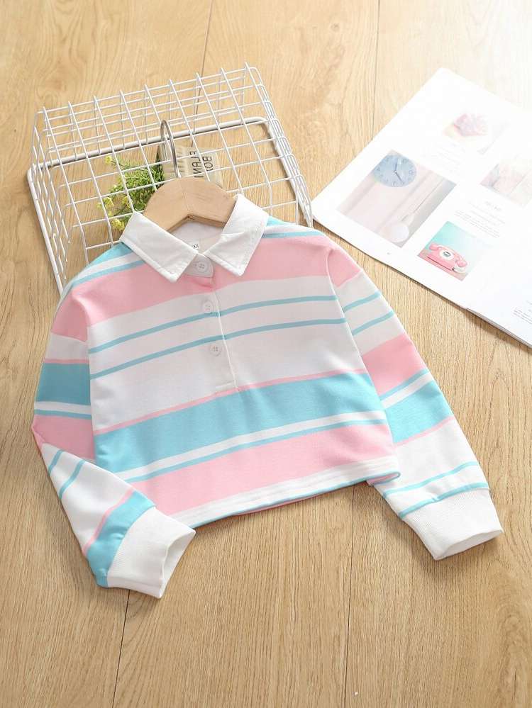 Long Sleeve Regular Fit Casual Toddler Girls Tops 979