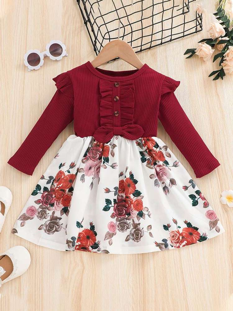  Floral Ruffle Short Toddler Girls Clothing 310