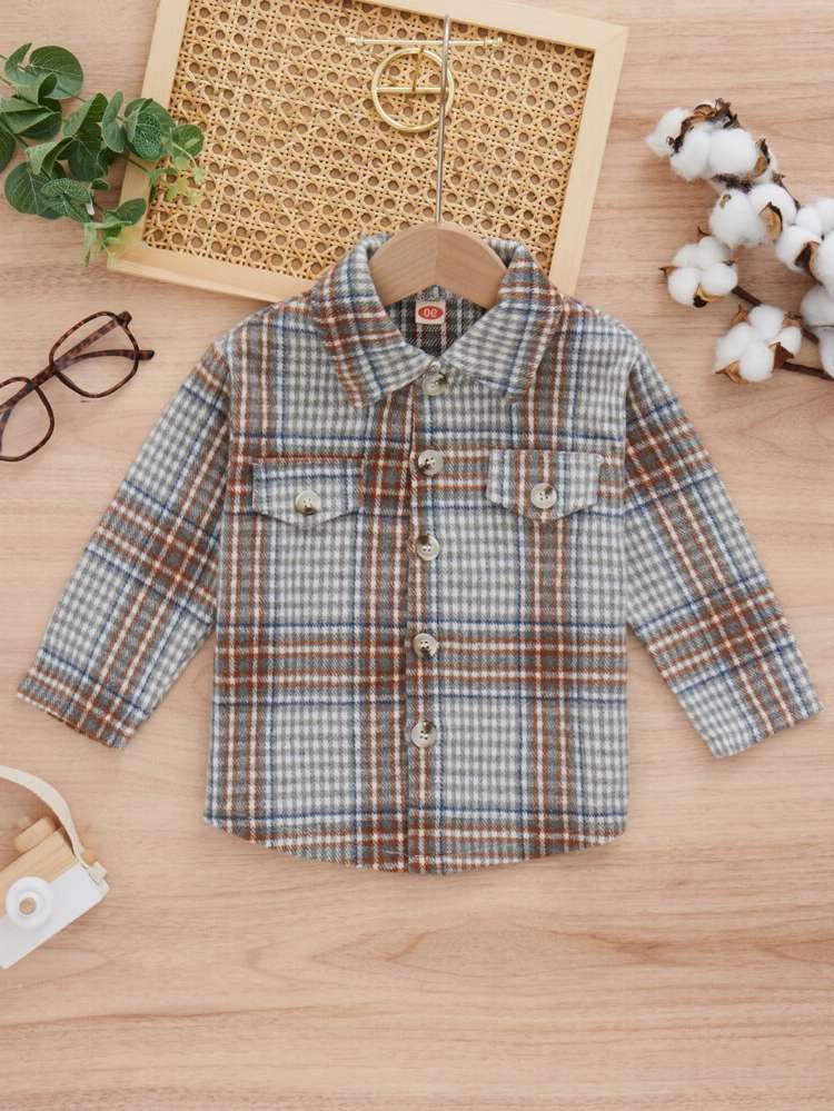 Casual Multicolor Plaid Toddler Girls Clothing 935