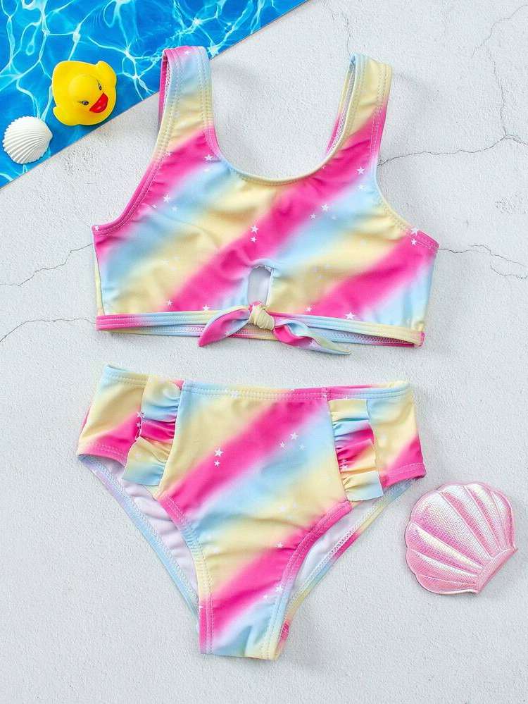  Cute Striped Toddler Girls Beachwear 7110