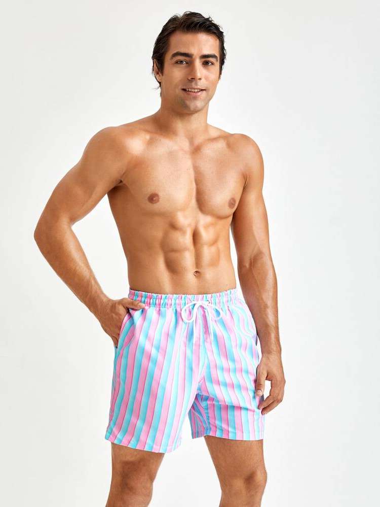 Drawstring Multicolor  Men Swimwear 1342