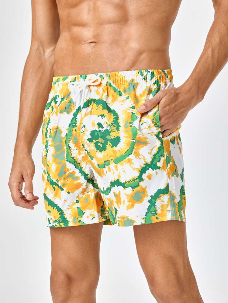 Tie Dye Drawstring Men Beach Shorts 590