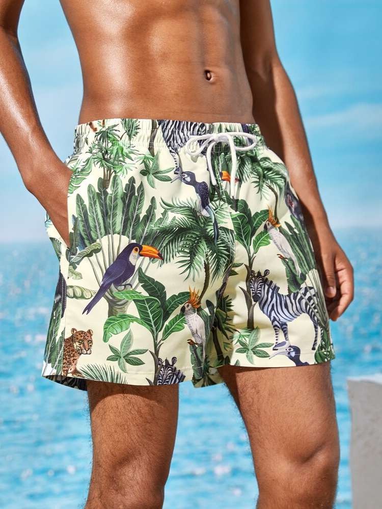  Vacation Tropical Drawstring Men Clothing 5135