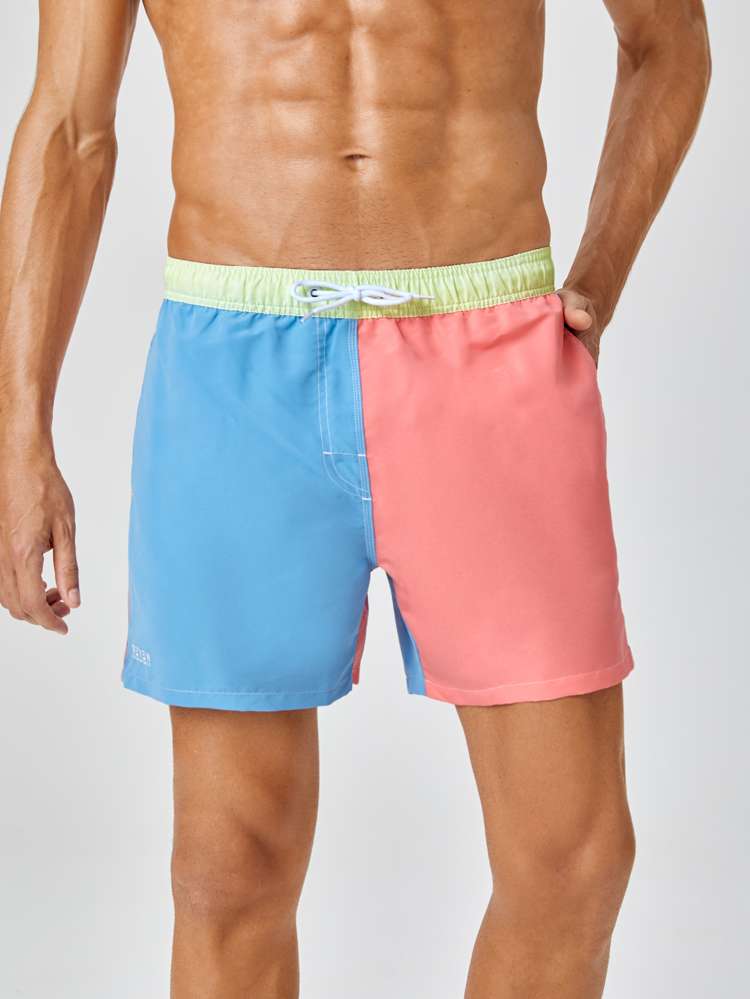  Colorblock Men Beach Shorts 8538