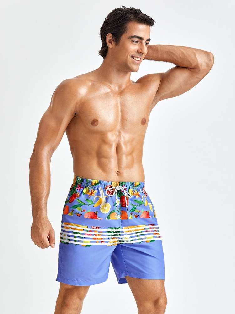  Striped Multicolor Men Beach Shorts 7999