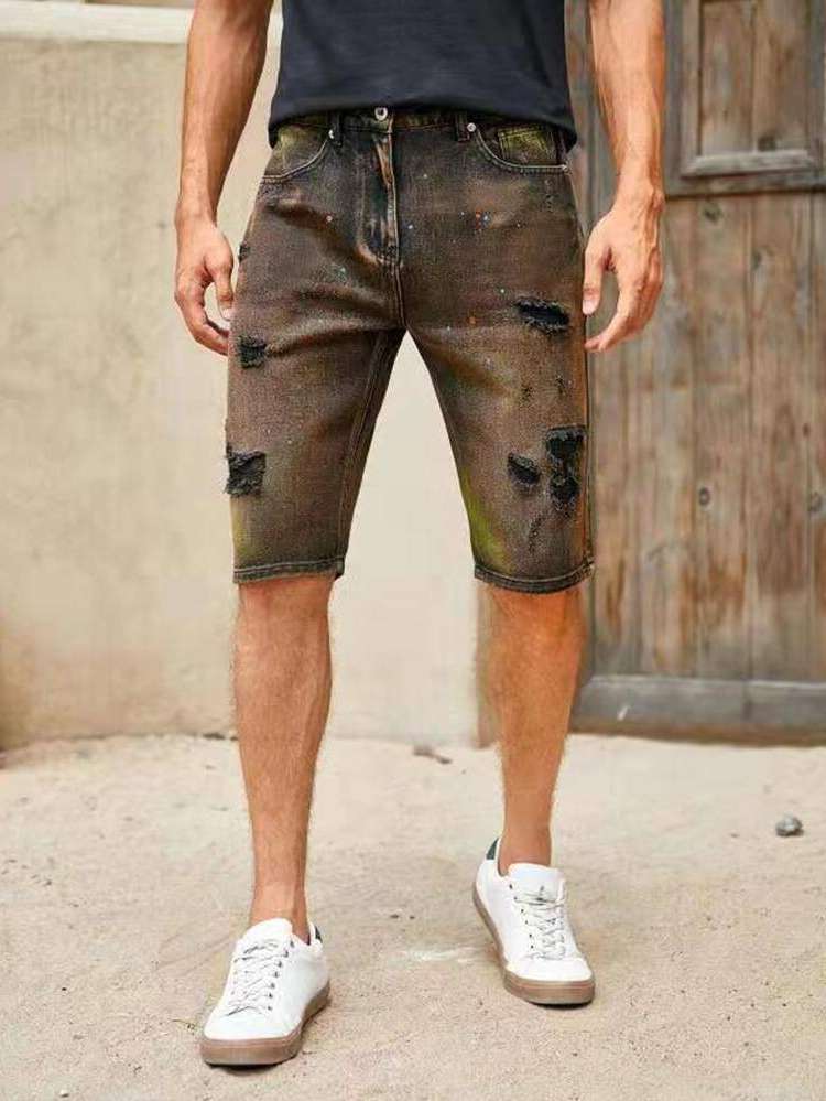  Graphic Multicolor Men Denim Shorts 630