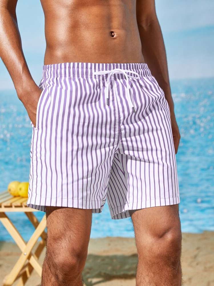  Drawstring Striped Men Swimwear 5103