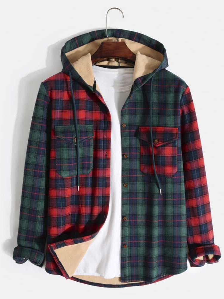 Preppy Long Sleeve Hooded Men Coats 5568