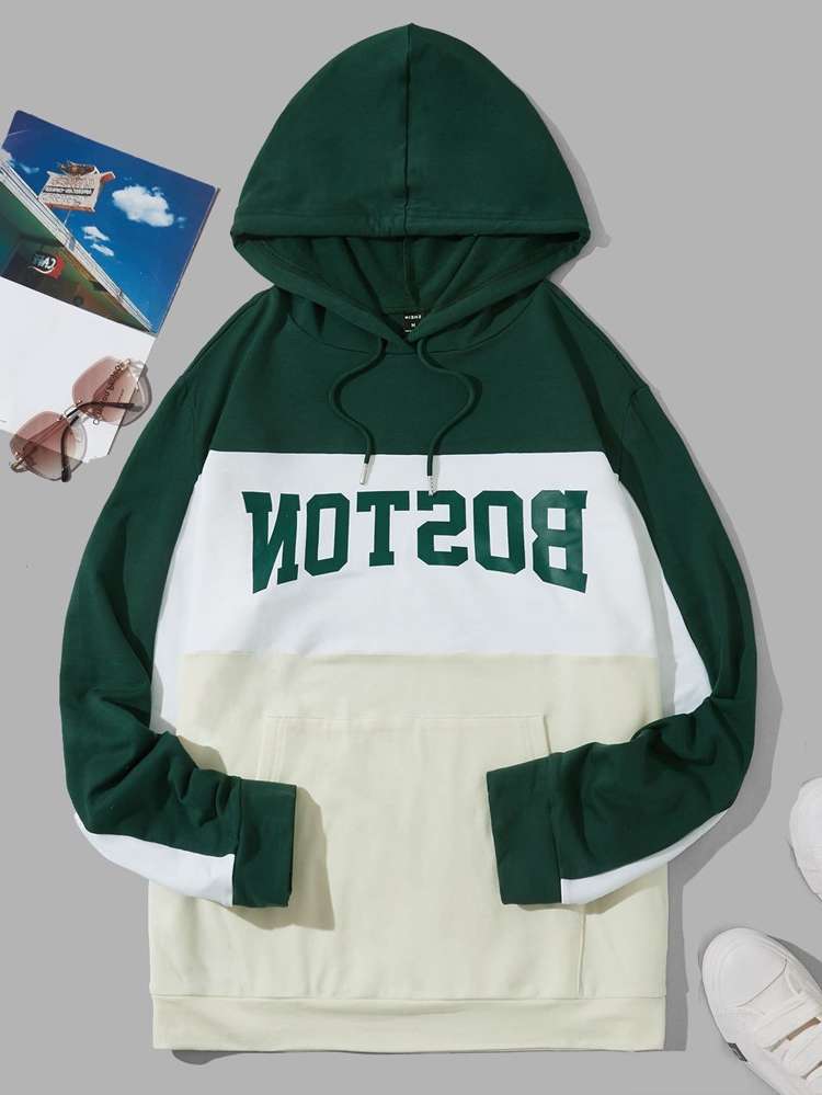 Hooded Long Sleeve Drawstring Regular Men Clothing 986