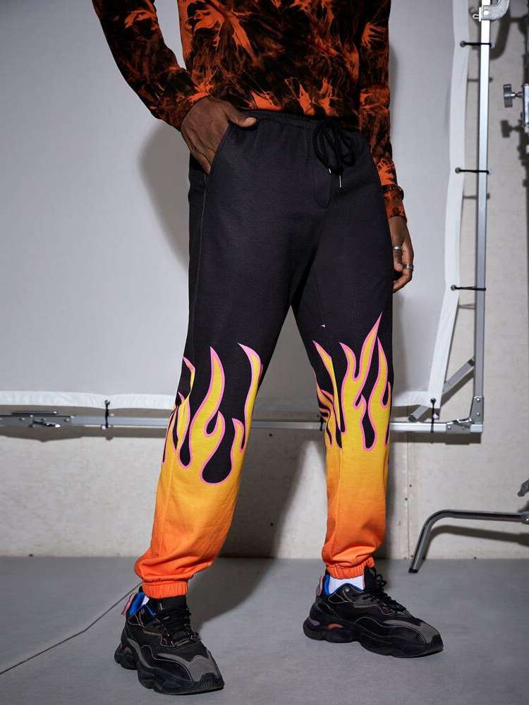  Multicolor Fire Men Sweatpants 7854