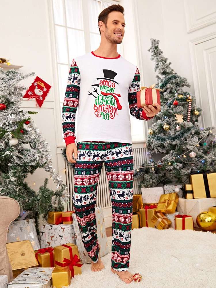 Casual Christmas Long Sleeve Men Underwear  Loungewear 6853