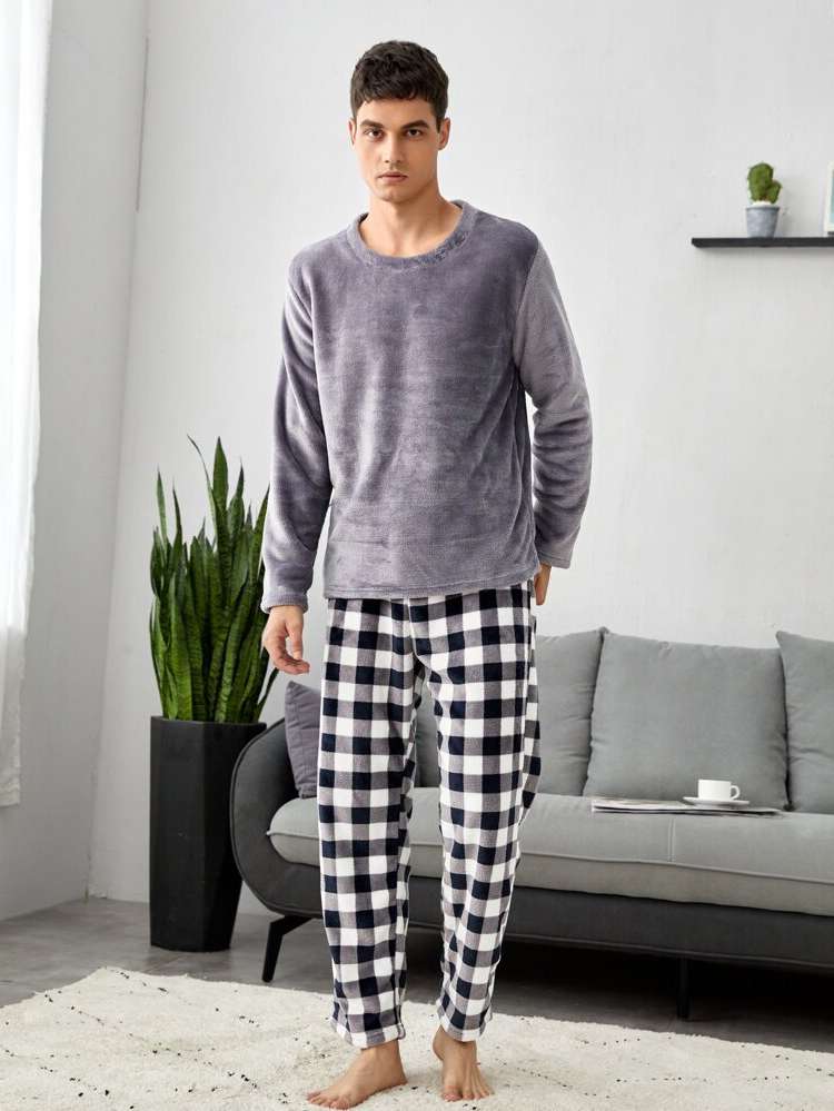 Multicolor Casual Gingham Men Underwear  Loungewear 6838