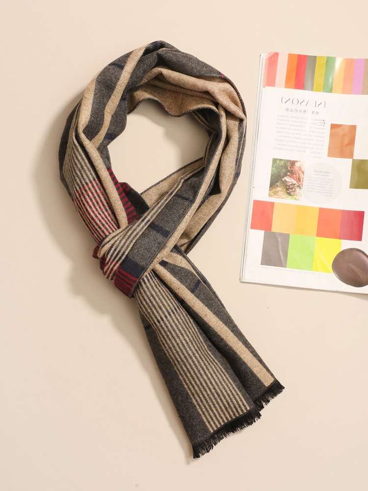 Plaid Casual  Men Scarves 7429