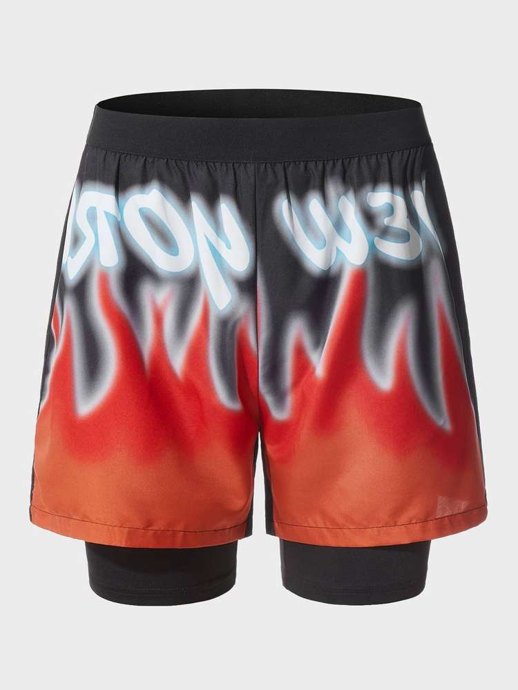  Multicolor Sporty Men Sports Shorts 3741