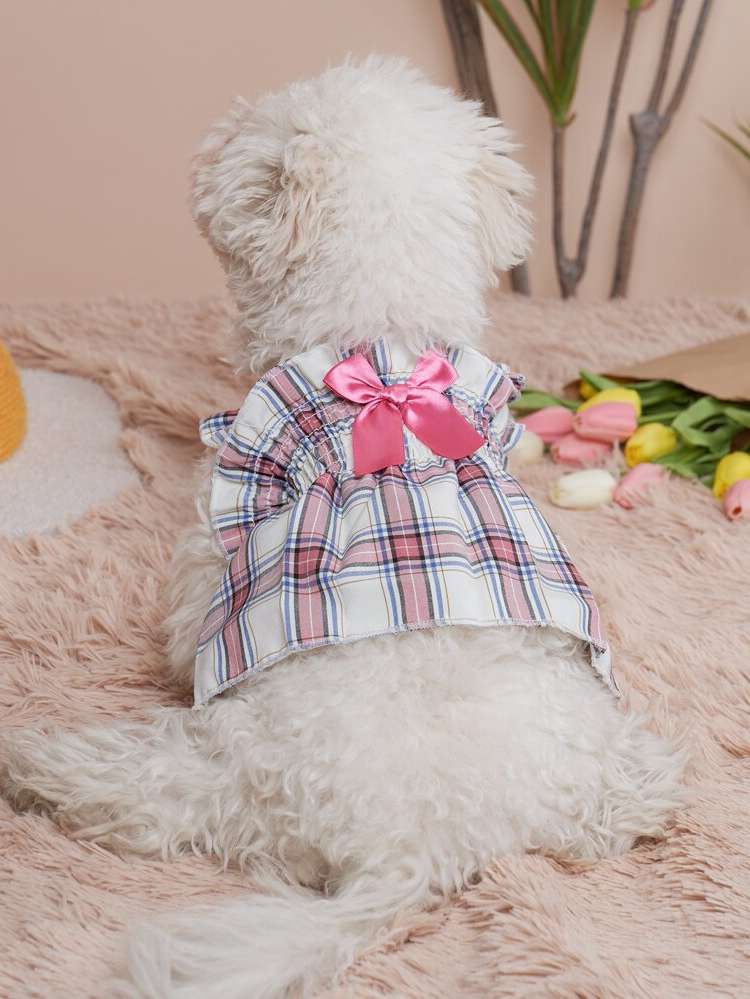  Multicolor Plaid Pet Clothing 836