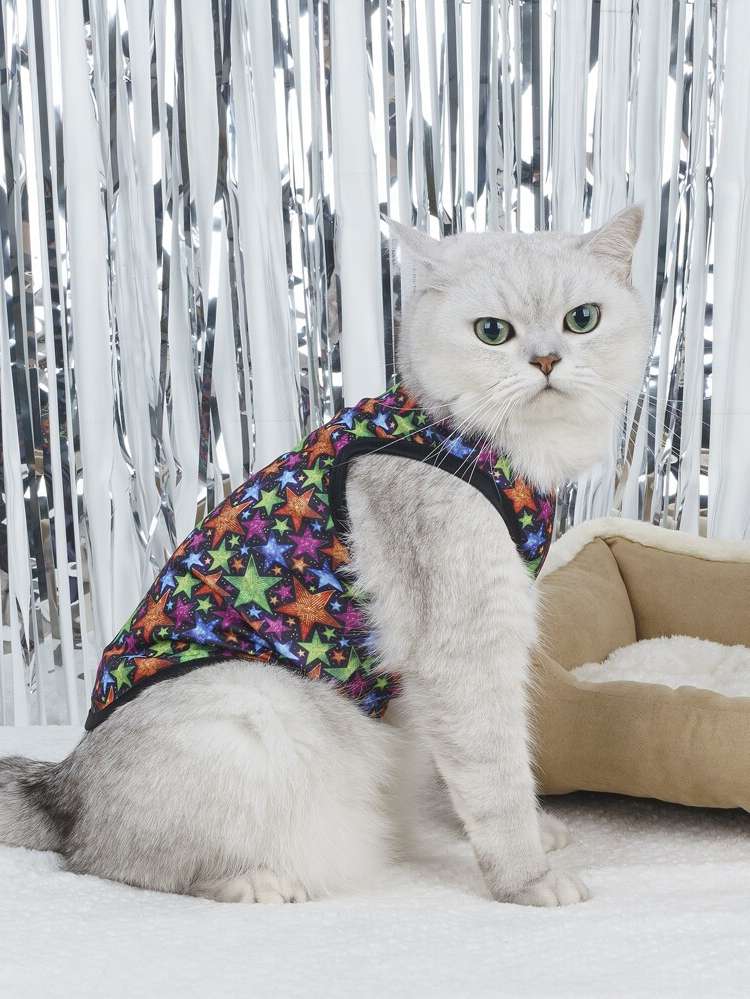 Multicolor  Geometric Pet Clothing 667