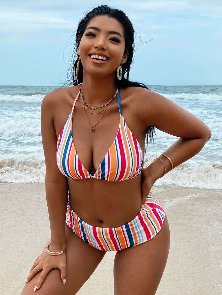  Multicolor Boho Plus Size Bikini Sets 264